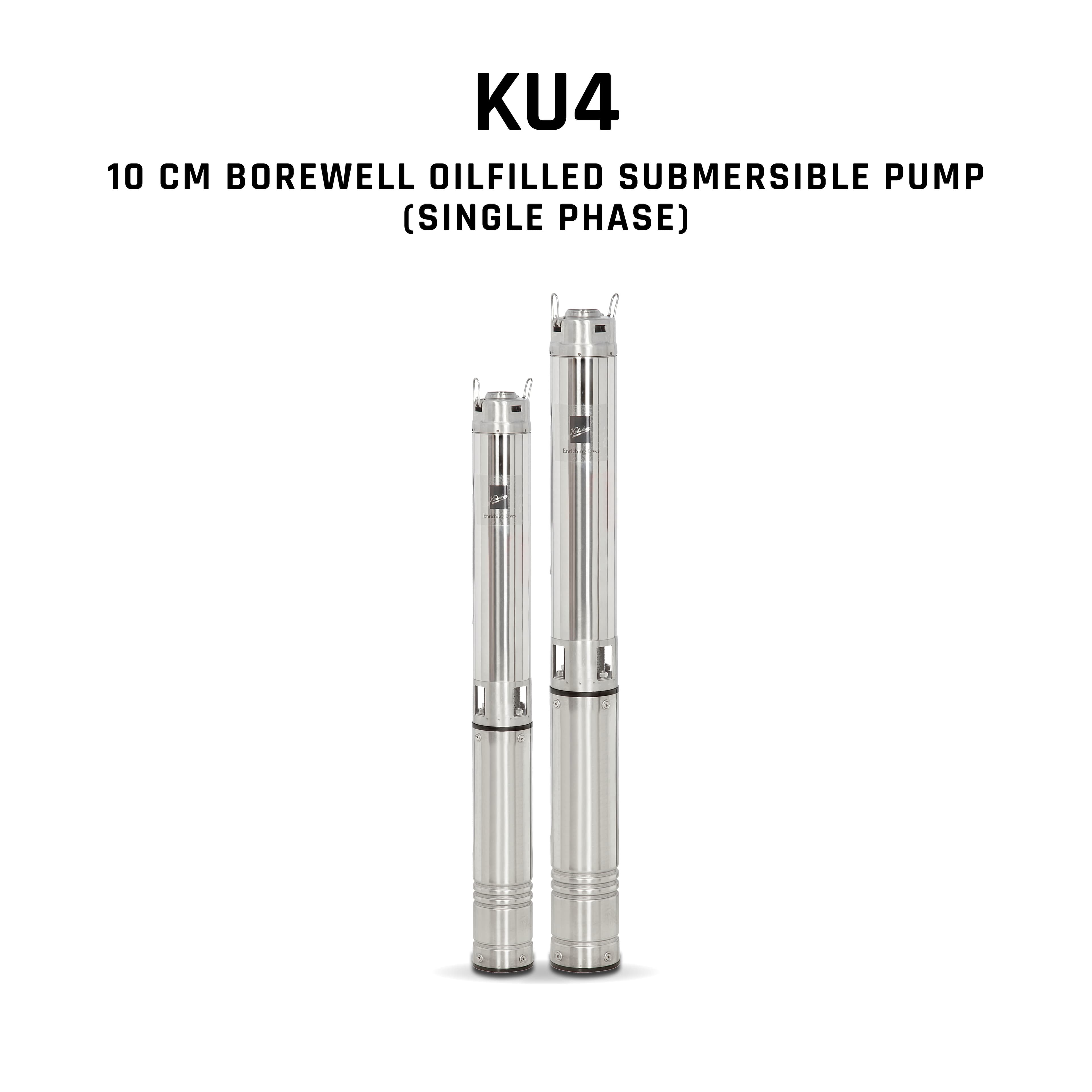 Borewell Submersible Pump, KU4-0318 , 1.5 HP, Single Phase, 220 Volts, Size 32 mm WITH CONTROL PANEL