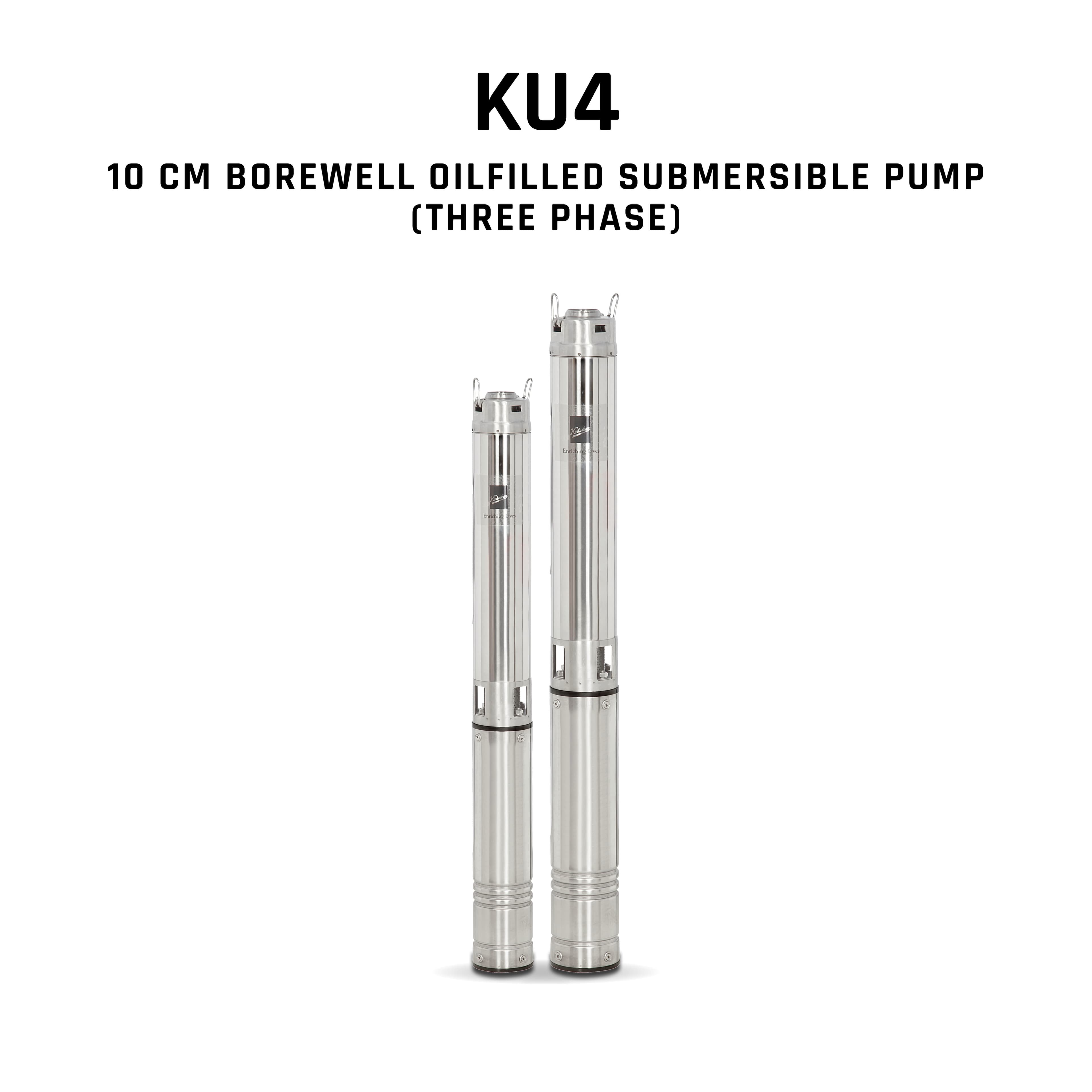 Borewell Submersible Pump, KU4-0709T, 1 HP, Three Phase, 415 Volts, Size 32mm