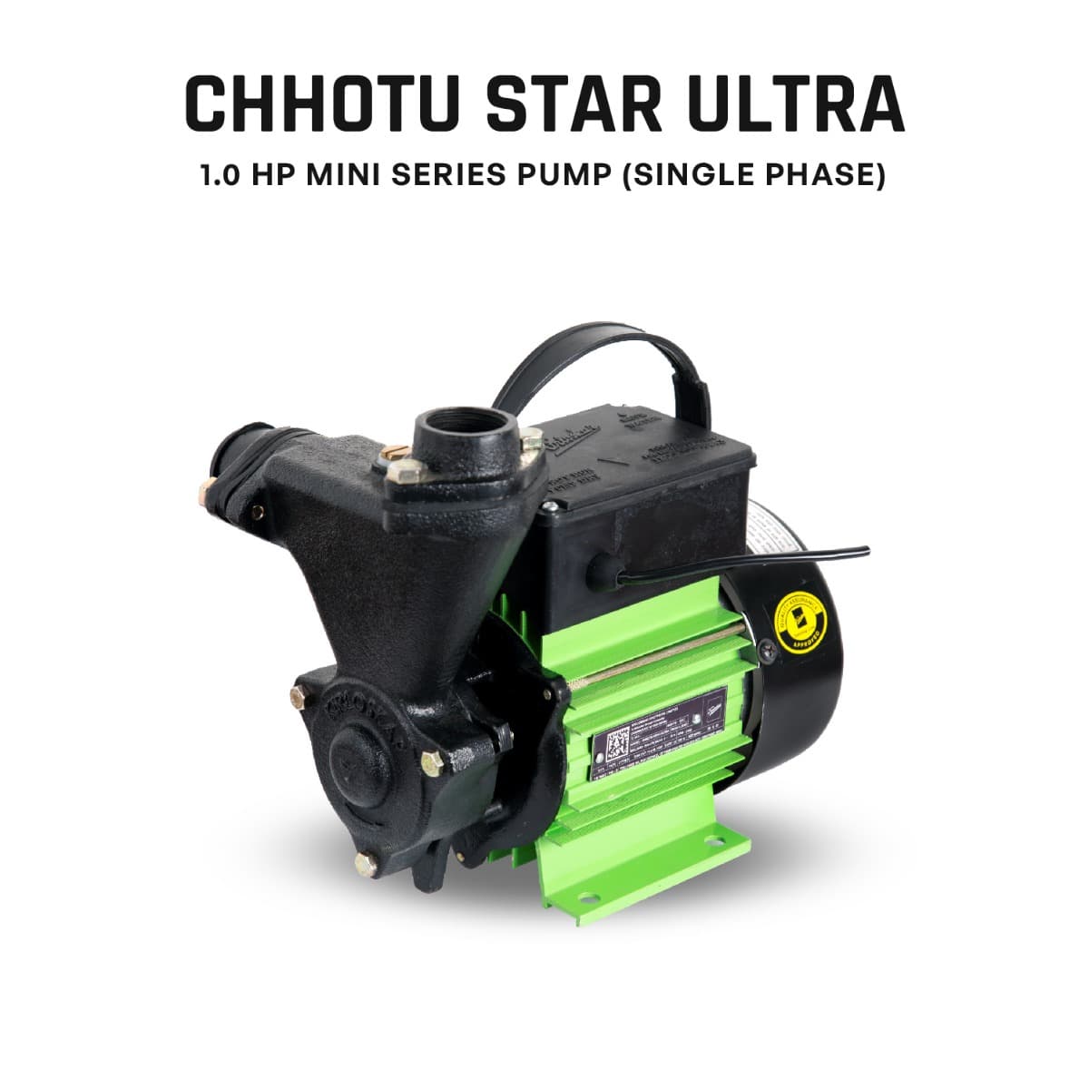 Self-priming Pump, CHHOTU STAR ULTRA, 1 HP, Single Phase, 220 Volts, Size 25mm X 25mm