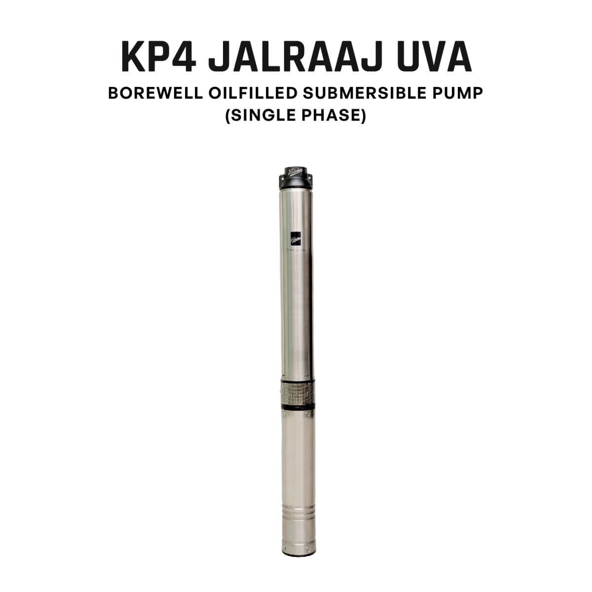 Borewell Submersible Pump, KP4 JALRAAJ UVA 30-1014, 1 HP, Single Phase, 220 Volts, Size 32mm with control panel