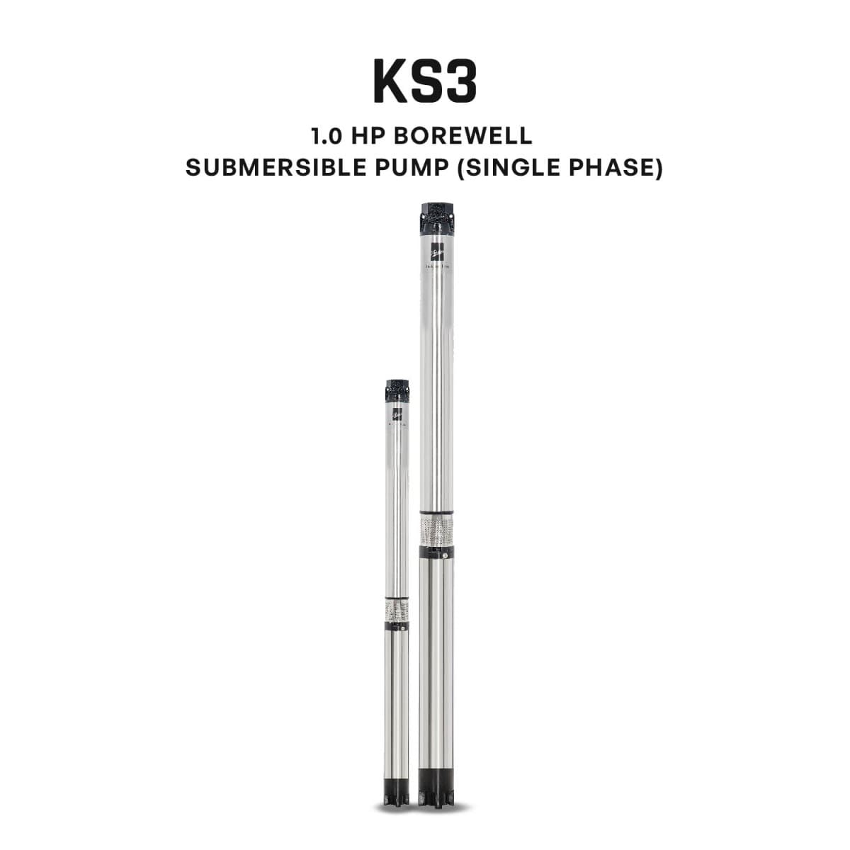 Borewell Submersible Pump, KS3A - 1024, 1 HP, Single Phase, 220 Volts, Size 32mm