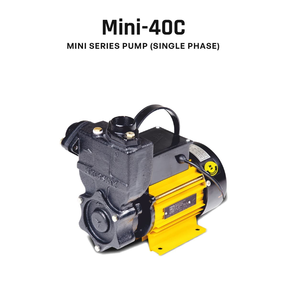 Self-priming Pump, MINI-40C, 1 HP, Single Phase, 220 Volts, Size 25mm X 25mm