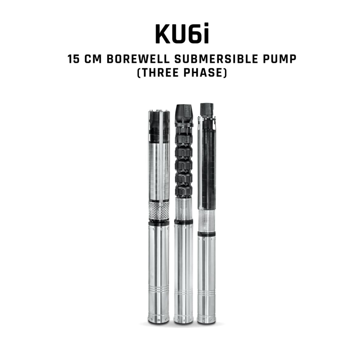 Borewell Submersible Pump, KU6i HHN 240-0810, 7.5 HP, Three Phase, 415 Volts, Size 50mm